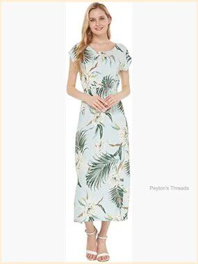 Cap Sleeve Maxi Simple Dress with Elastic Waist